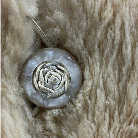 Vintage Blonde Mink Real Fur Coat Jacket Women Medium Cream Ivory Glam Mobwife - Picture 4 of 9